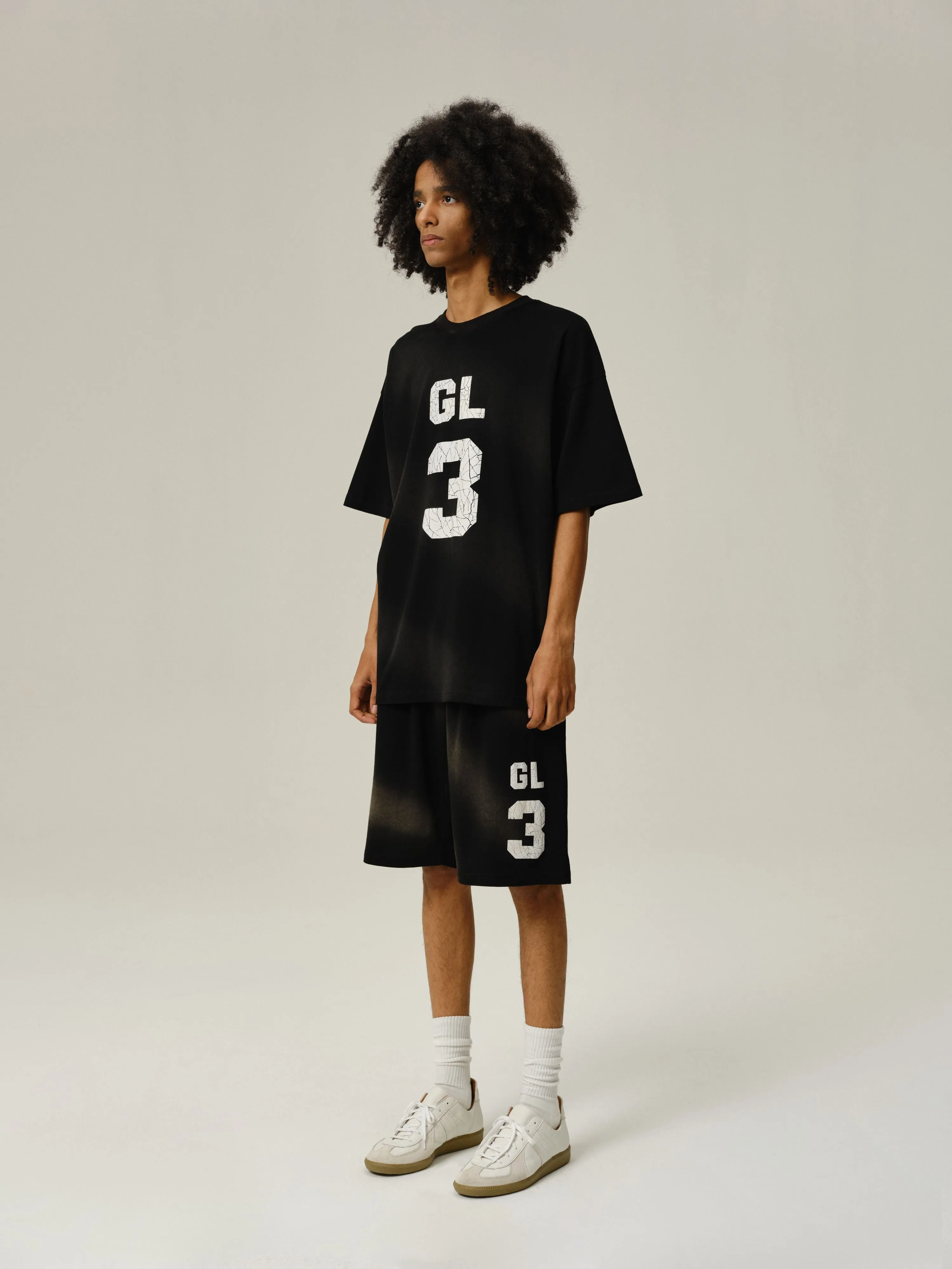 Black Sunfade Logo Shorts