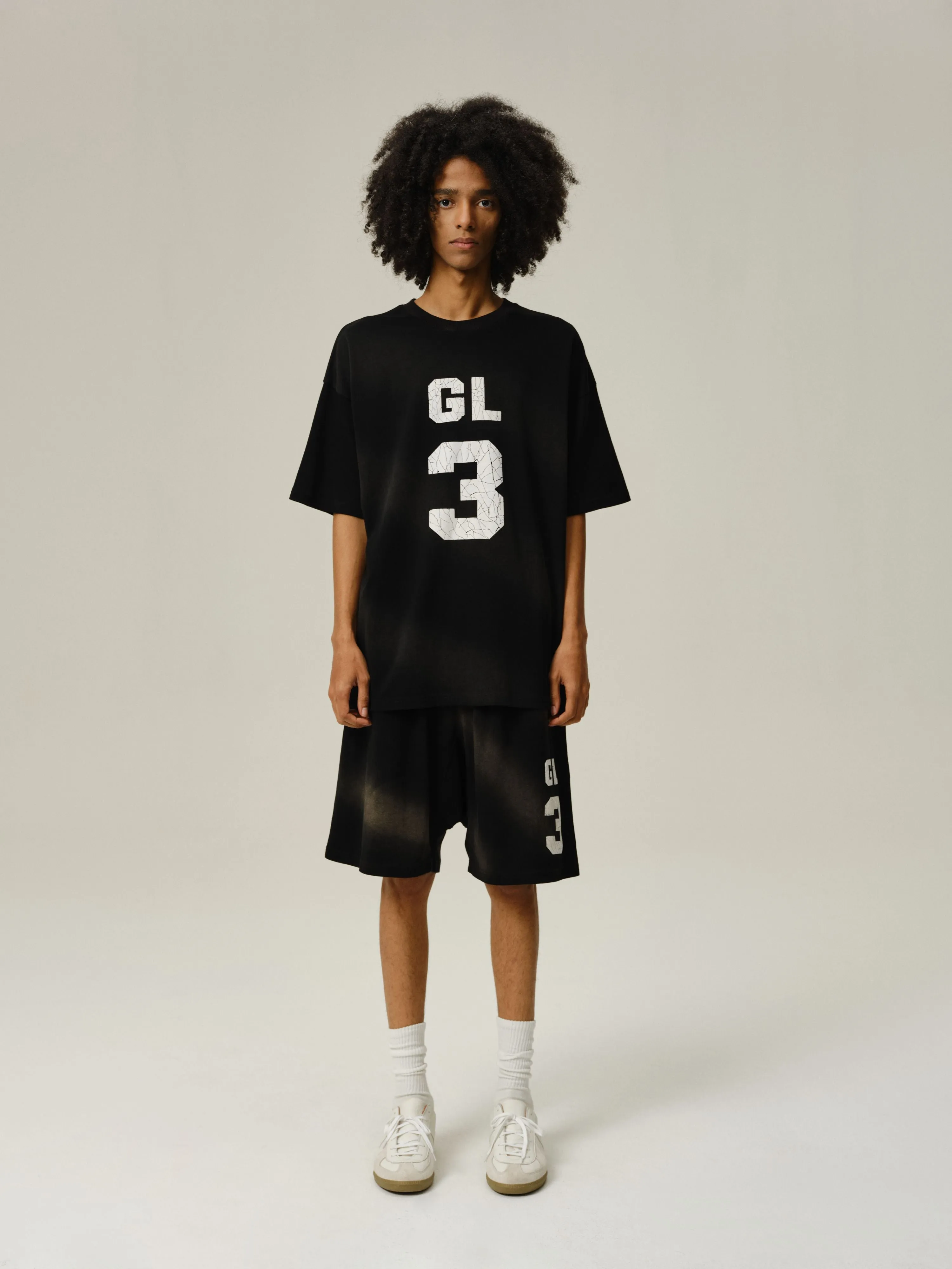 Black Sunfade Logo Shorts