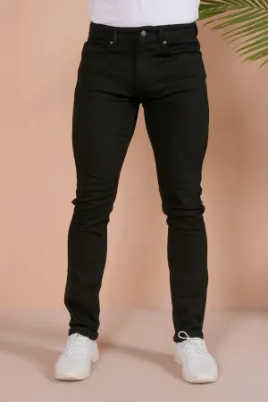 BLACK TAPER JEANS