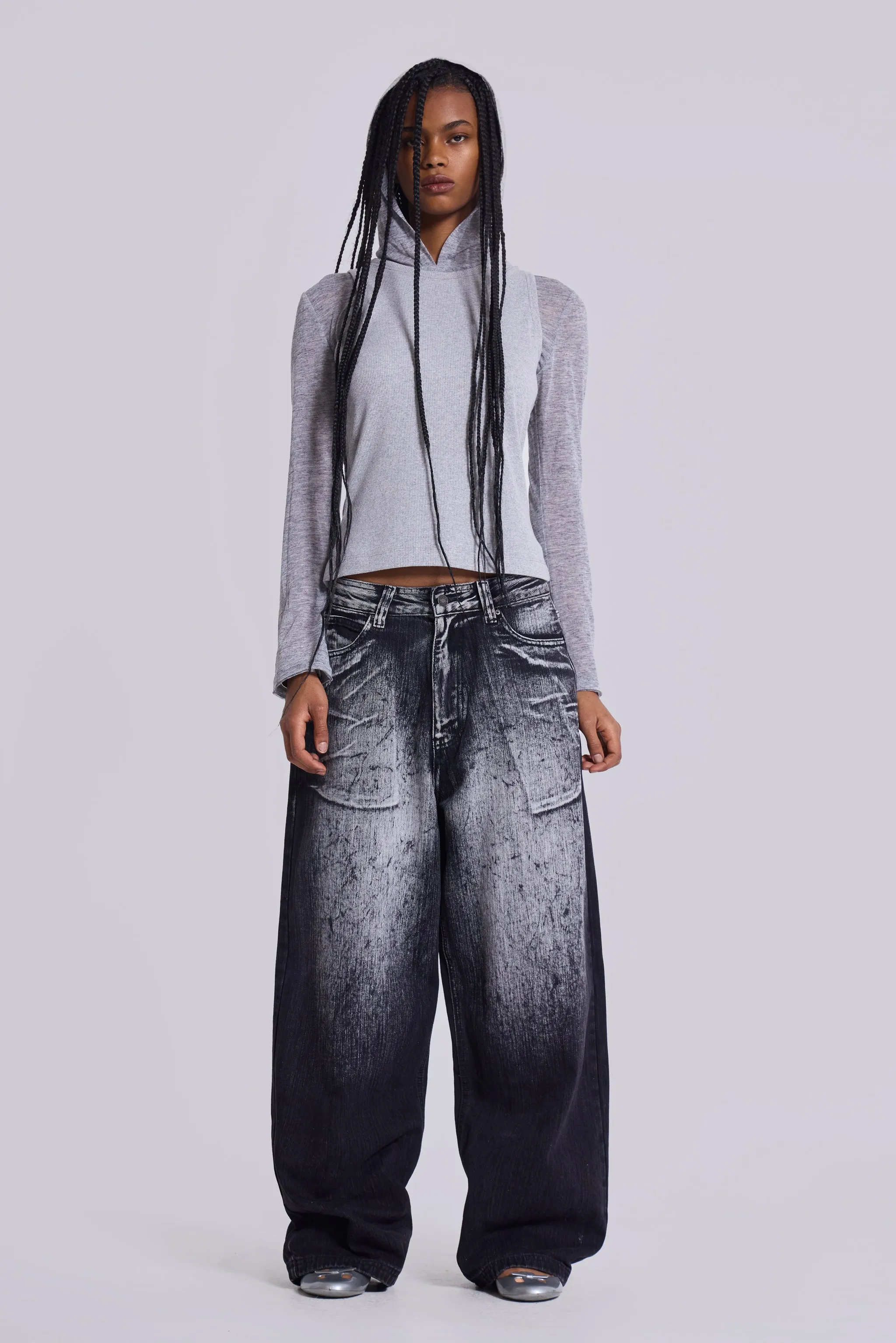 Black White Wash XL Colossus Jeans