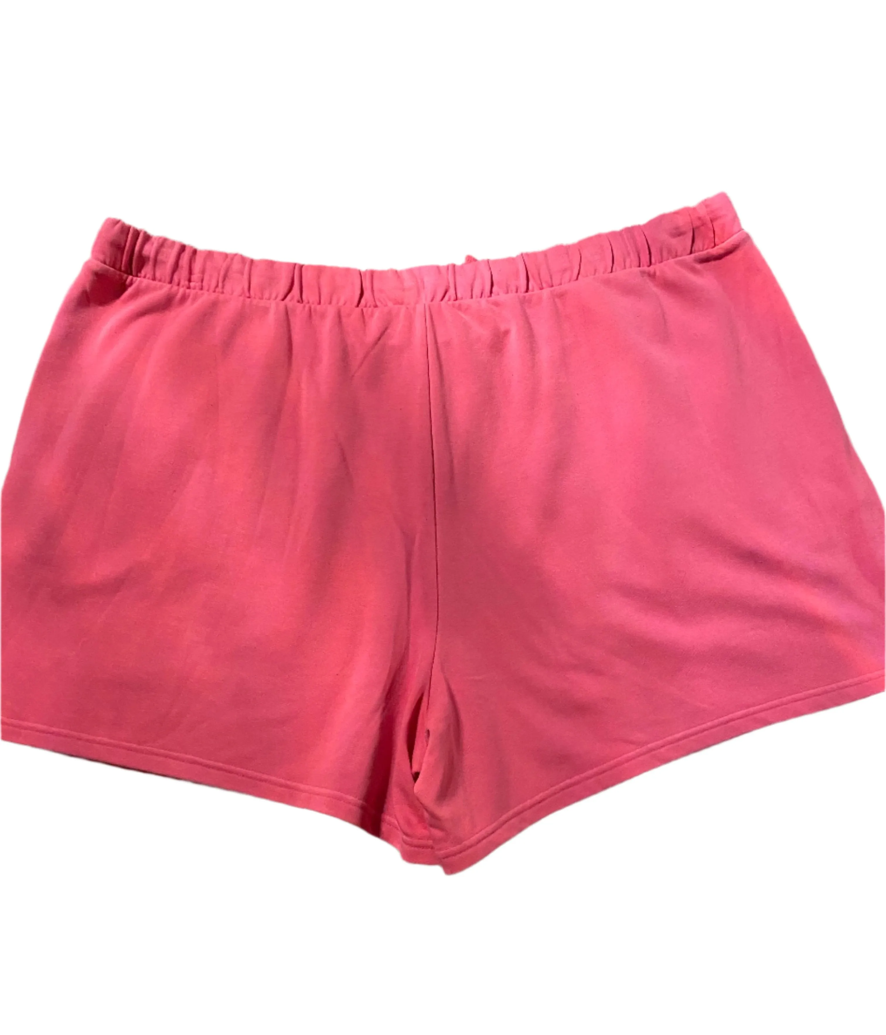 Blissful Comfort - TH4L Pink Fleece Shorts with Blue Logo-(Plus-Size)