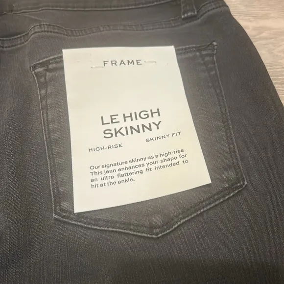 BNWT! FRAME Women's LeHigh Skinny High Rise Black Jeans Size 31