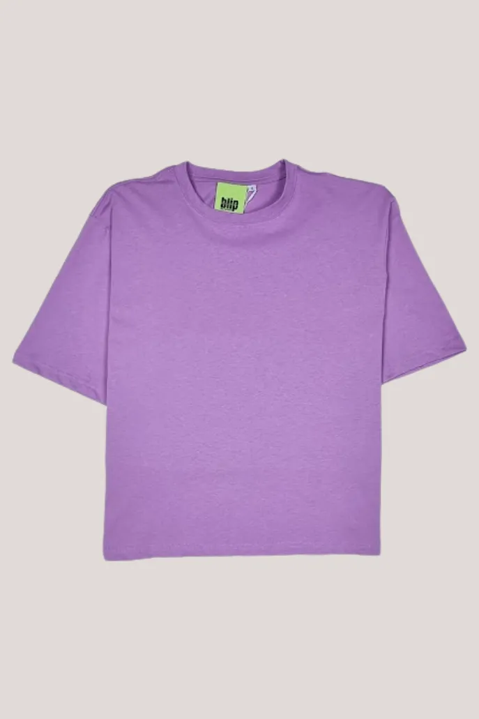 Boxy Fit Cotton Shirt - Purple