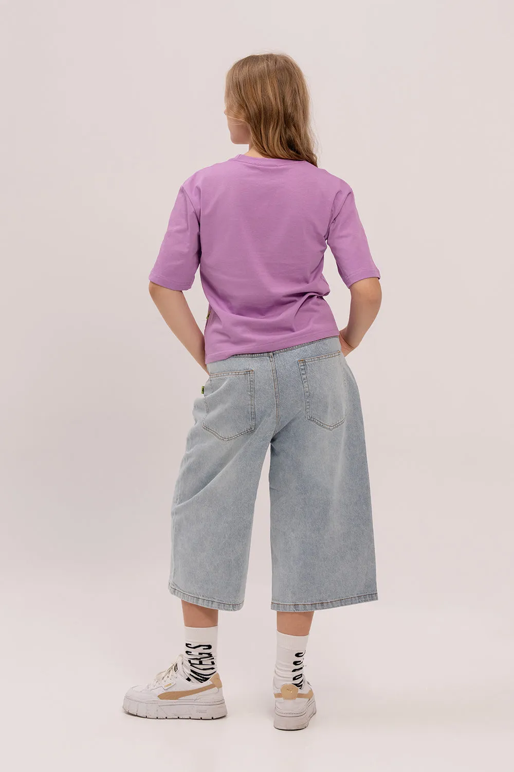 Boxy Fit Cotton Shirt - Purple