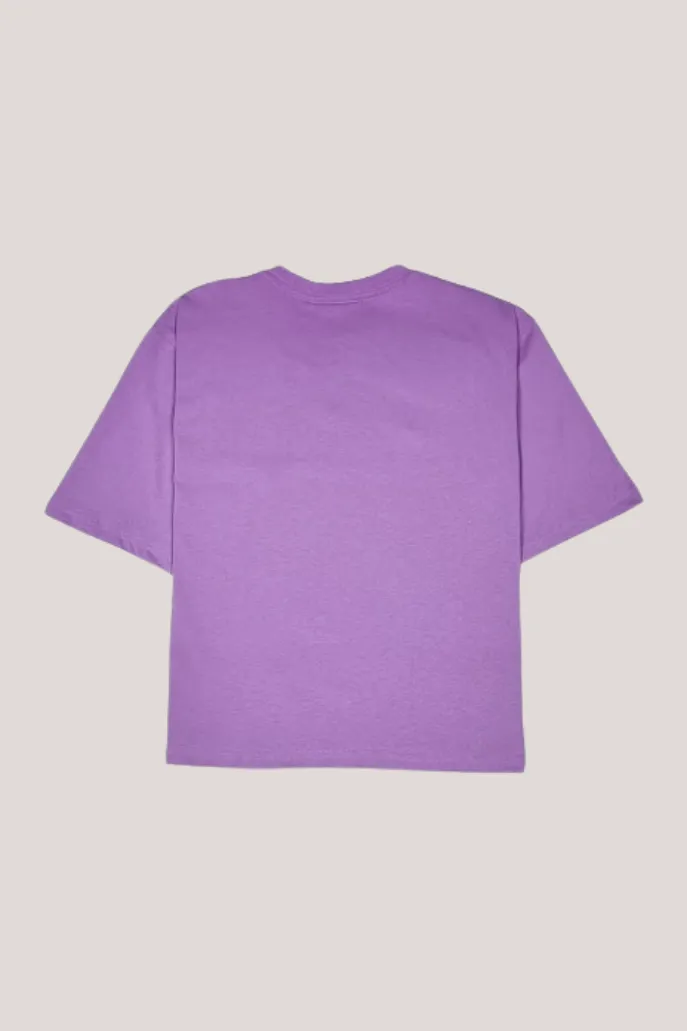Boxy Fit Cotton Shirt - Purple