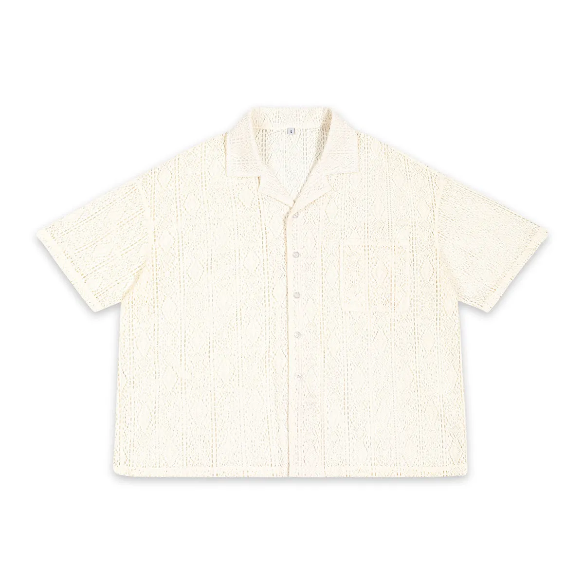 Boxy Open Lace Stripe Shirt