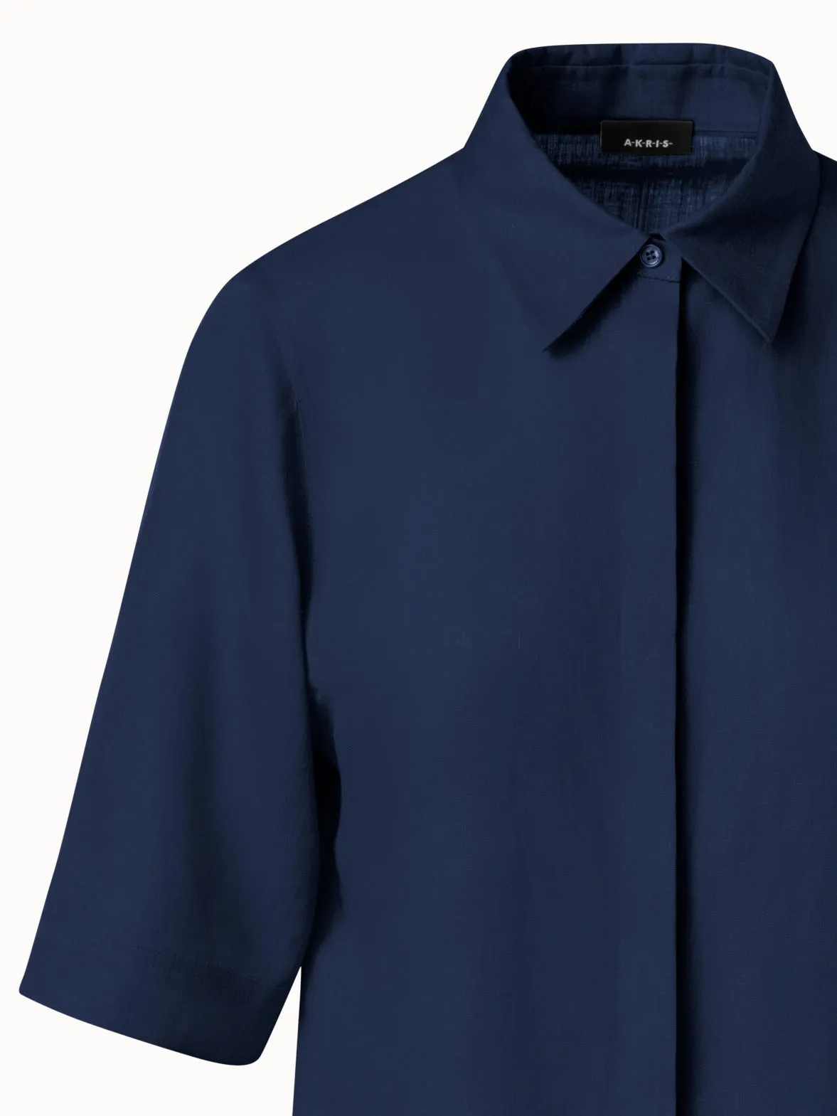 Boxy Shirt Blouse In Linen Voile