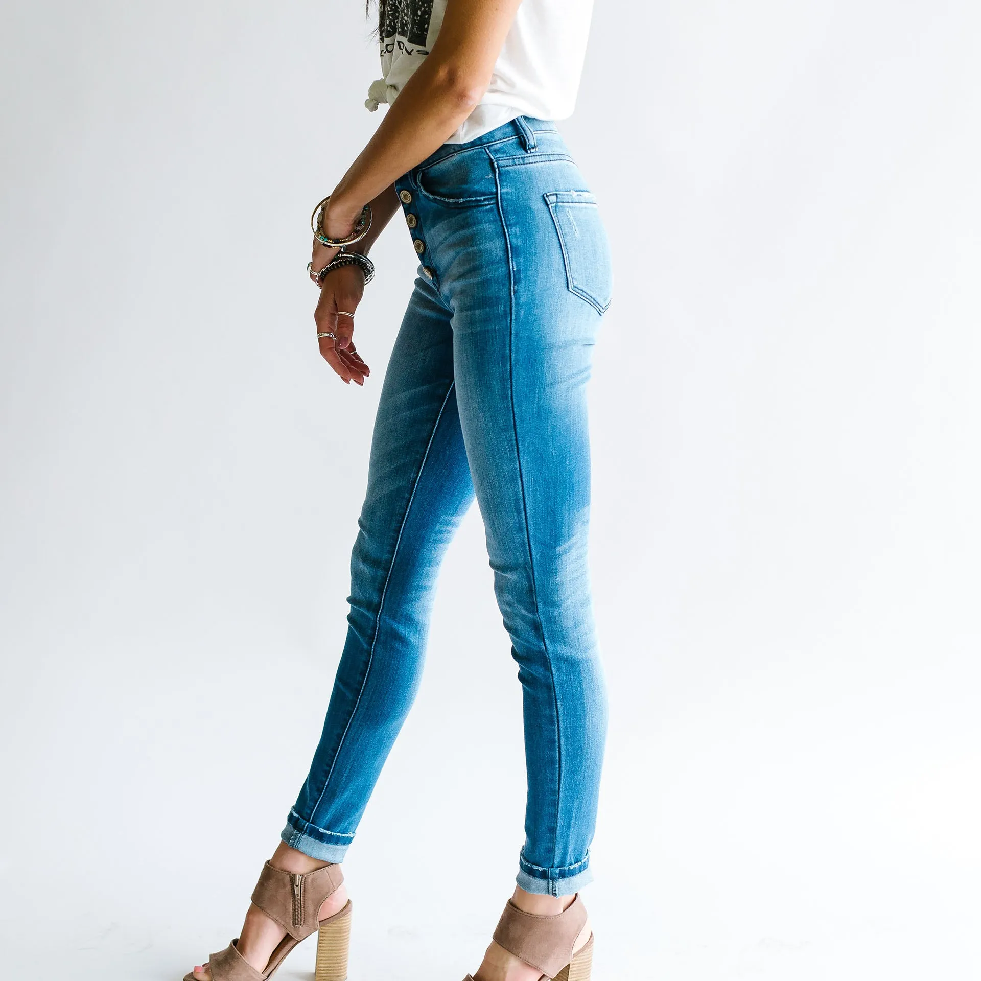 Boys In The Yard High Rise Button Fly Skinny