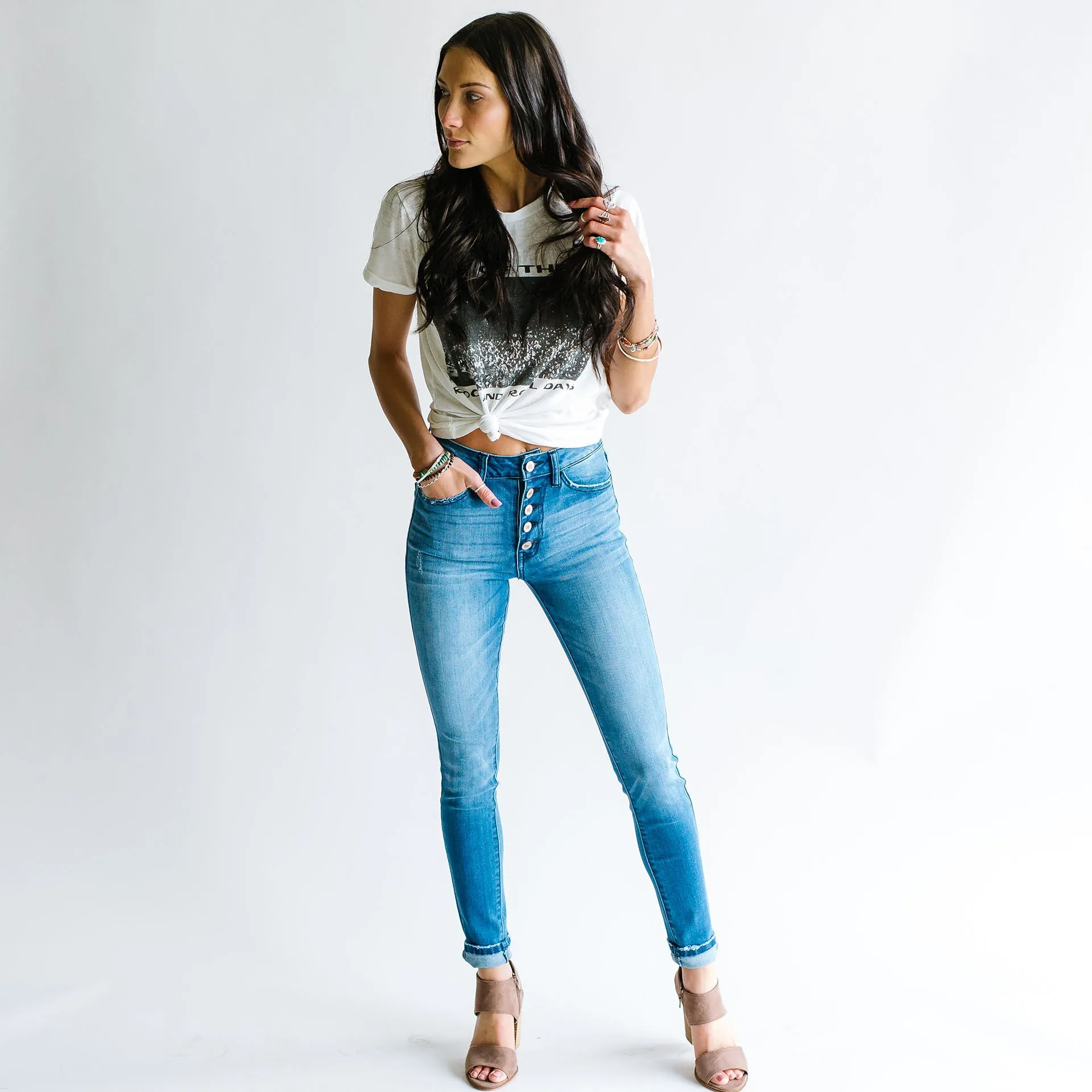 Boys In The Yard High Rise Button Fly Skinny