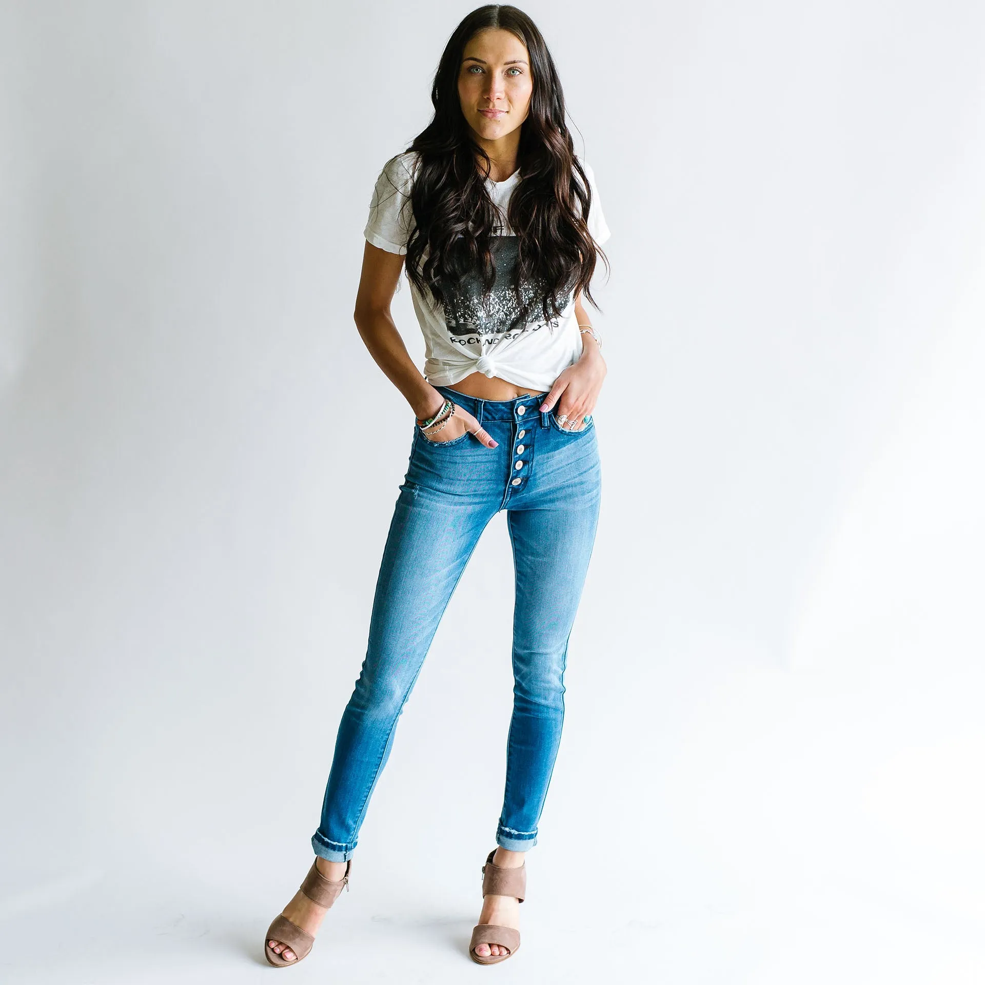 Boys In The Yard High Rise Button Fly Skinny