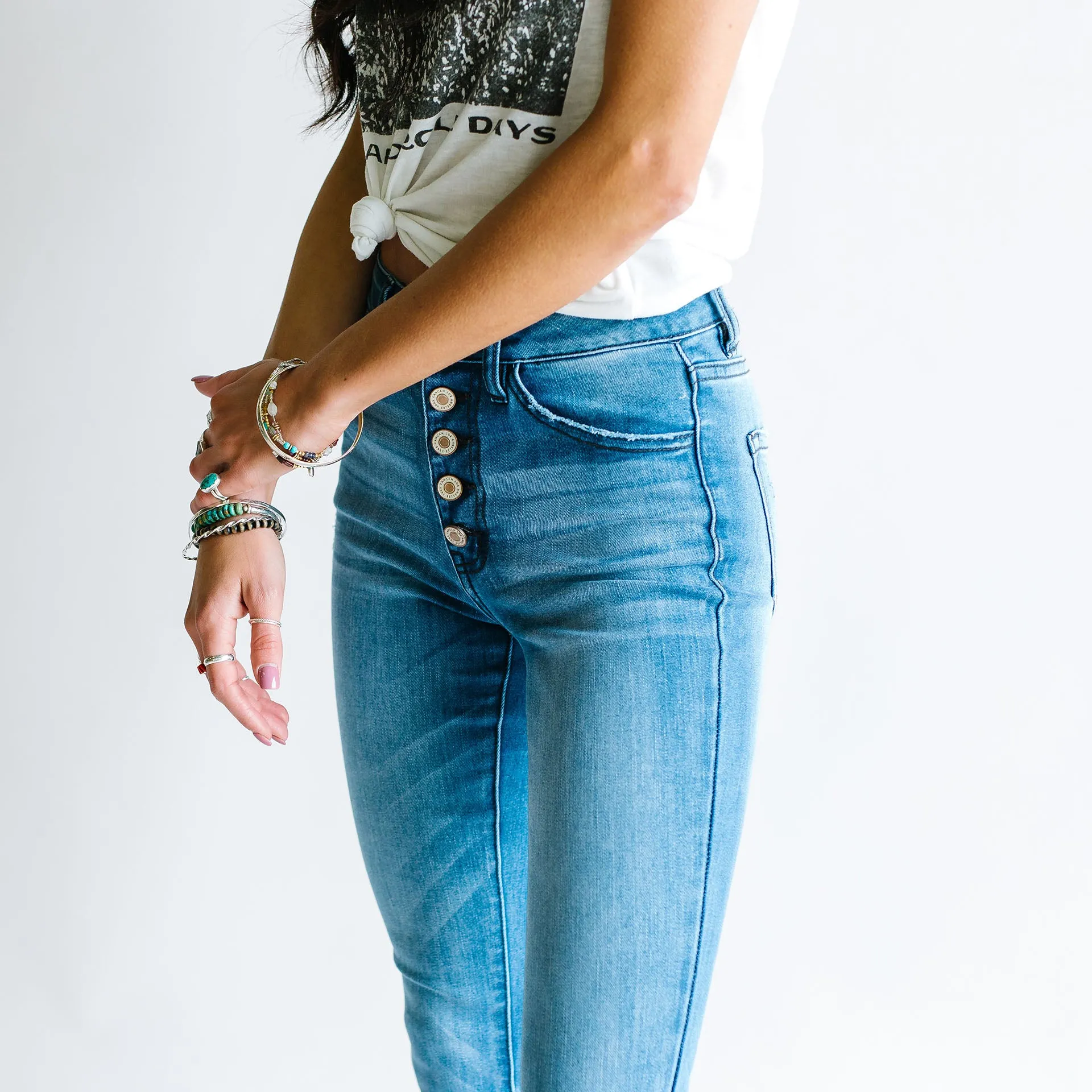 Boys In The Yard High Rise Button Fly Skinny