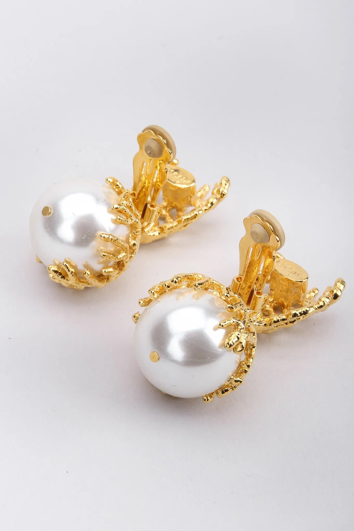 Branch Coral Pearl Drop Earrings