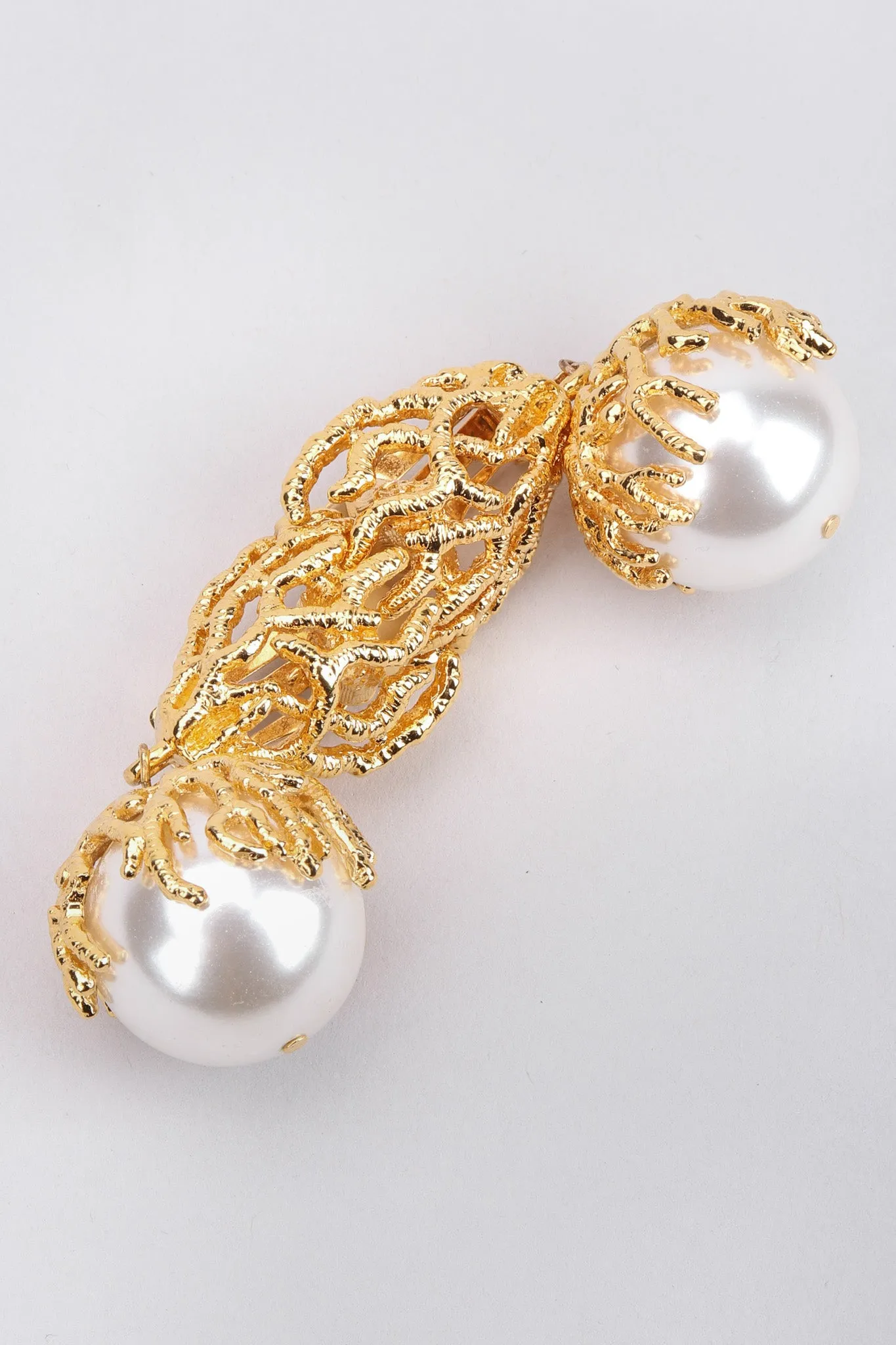 Branch Coral Pearl Drop Earrings