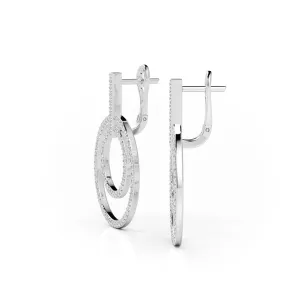 Bright Beams Circles Earrings 3 Natural Diamonds in White Gold