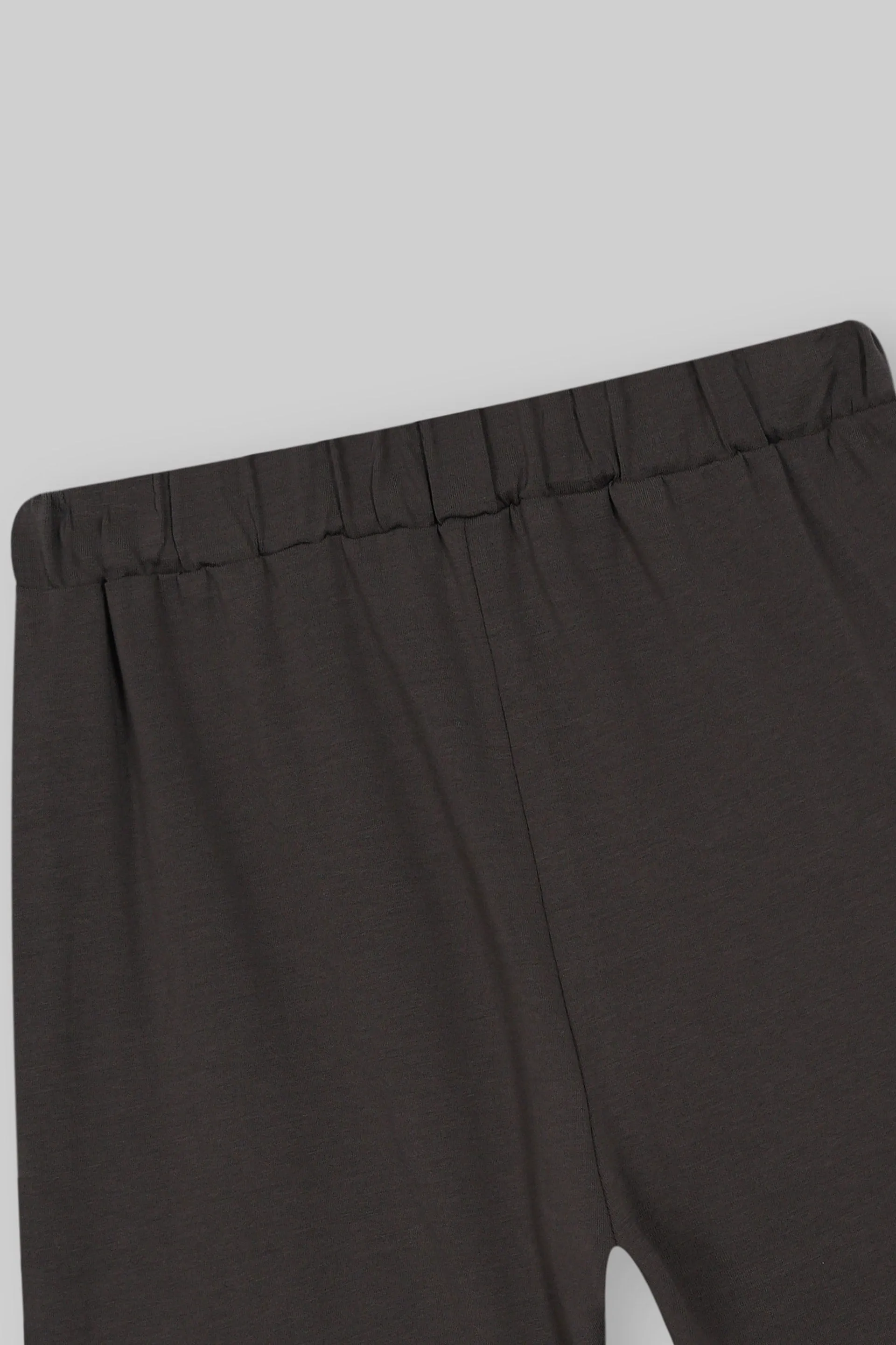 BROWN GRAPHIC TEE WITH COTTON SHORTS