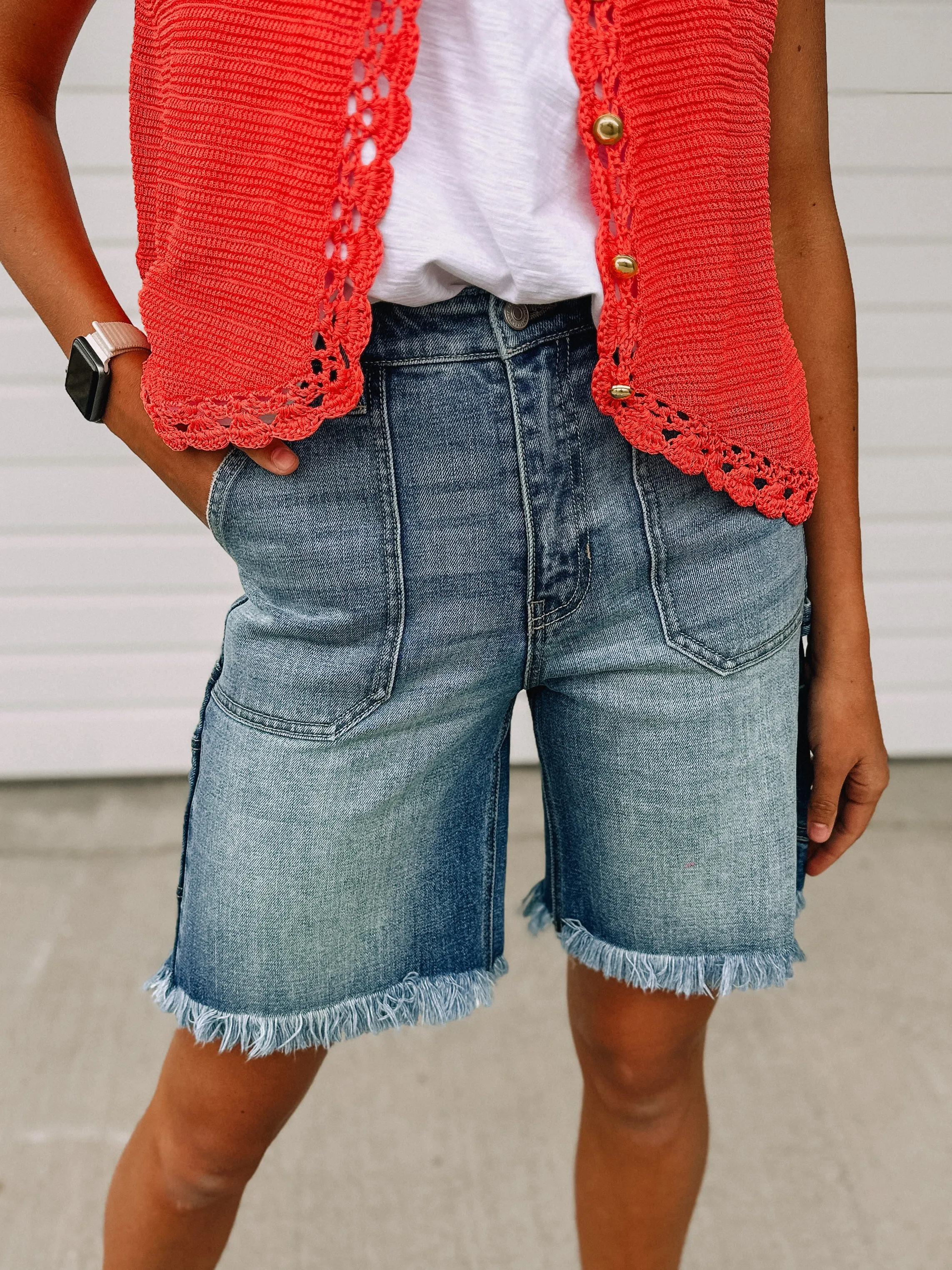 Callie KanCan Denim Bermuda Boxy-Stretch