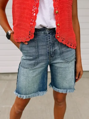 Callie KanCan Denim Bermuda Boxy-Stretch