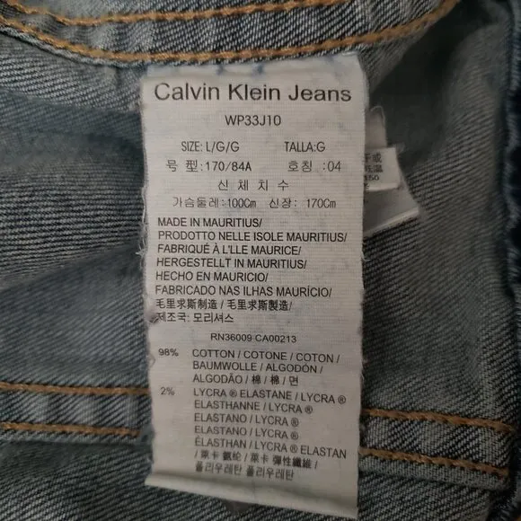 Calvin Klein Jeans Vintage Y2K Jean Jacket Large Womens Button Front Blue Denim