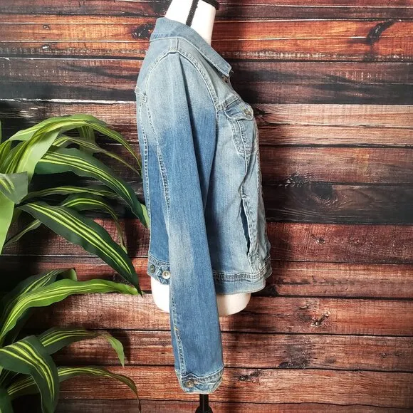 Calvin Klein Jeans Vintage Y2K Jean Jacket Large Womens Button Front Blue Denim