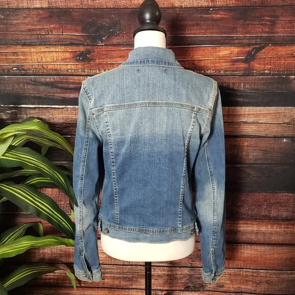 Calvin Klein Jeans Vintage Y2K Jean Jacket Large Womens Button Front Blue Denim