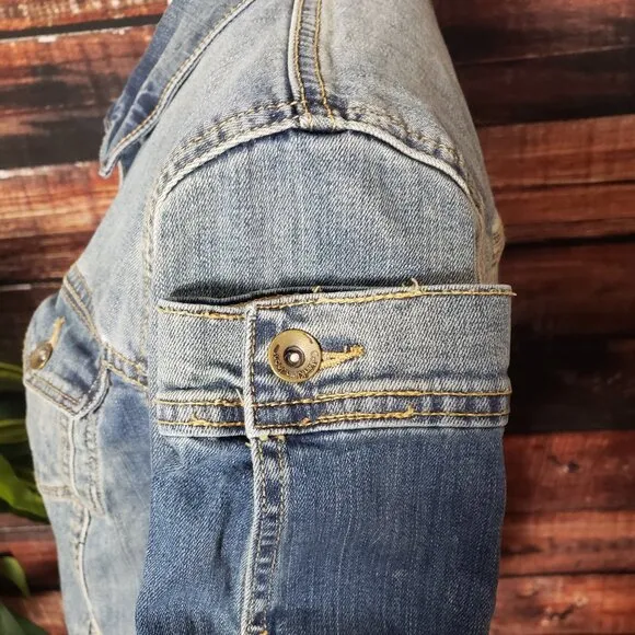 Calvin Klein Jeans Vintage Y2K Jean Jacket Large Womens Button Front Blue Denim