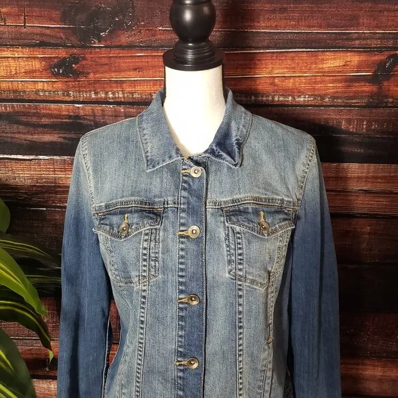 Calvin Klein Jeans Vintage Y2K Jean Jacket Large Womens Button Front Blue Denim