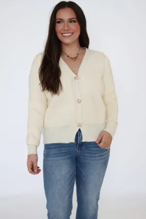 Candace Cardigan-Cream(FINAL SALE)