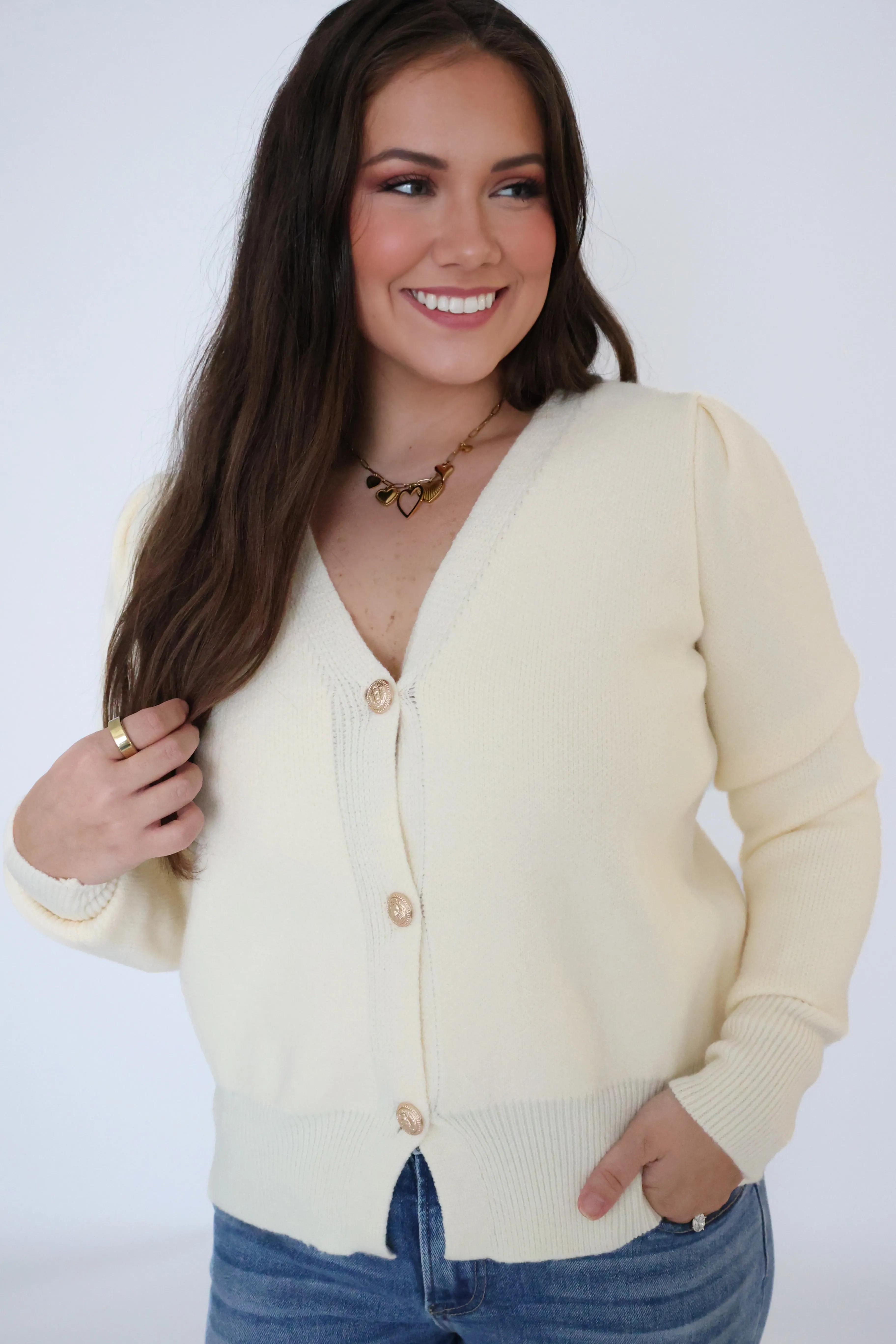 Candace Cardigan-Cream(FINAL SALE)