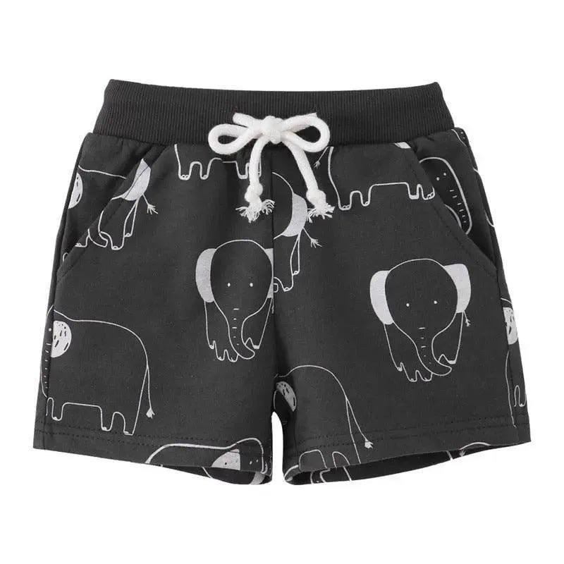 Cartoon Animals Print Kids Shorts