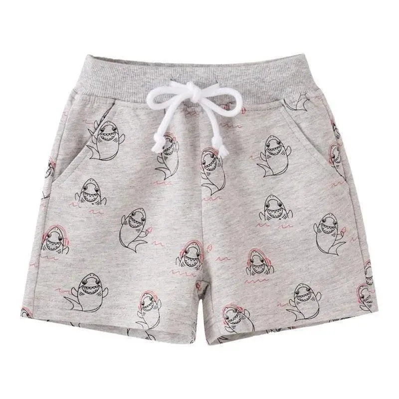 Cartoon Animals Print Kids Shorts