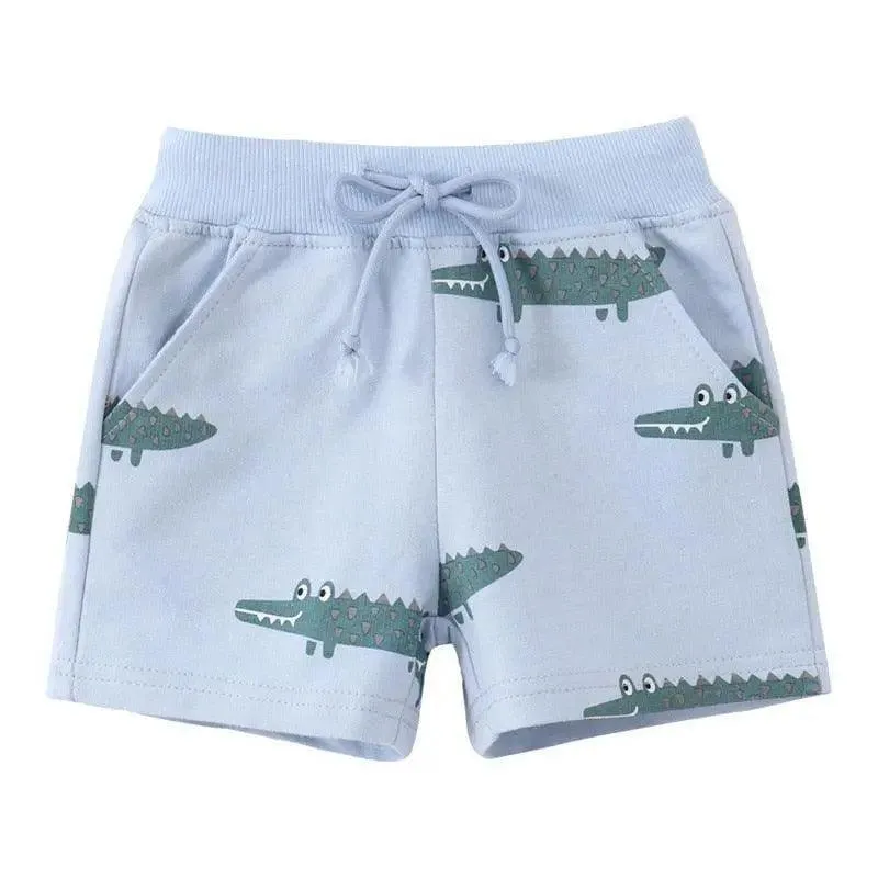 Cartoon Animals Print Kids Shorts