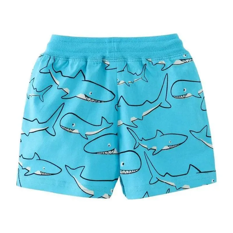 Cartoon Animals Print Kids Shorts