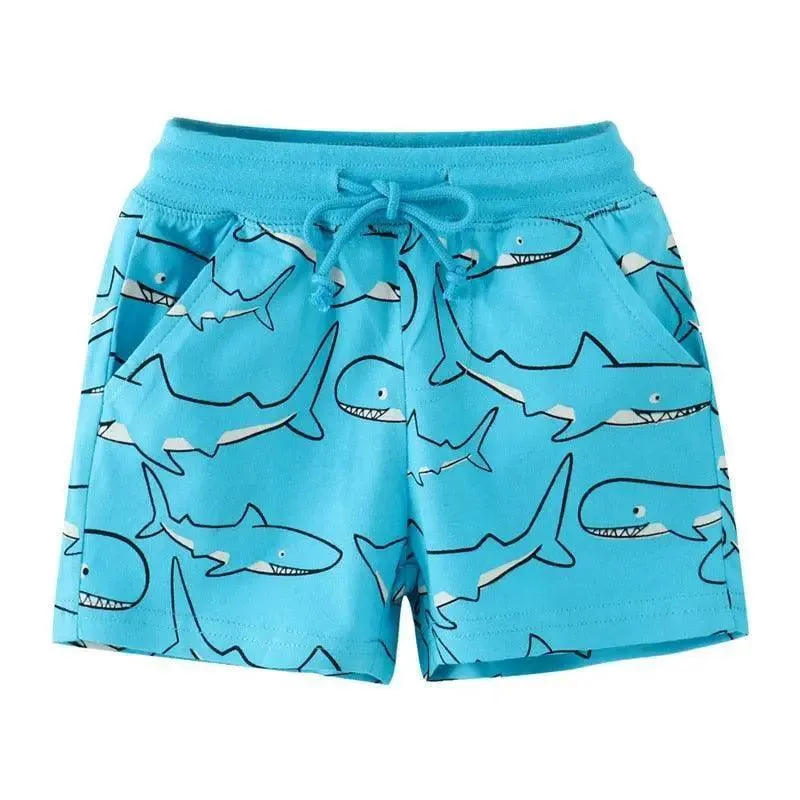 Cartoon Animals Print Kids Shorts