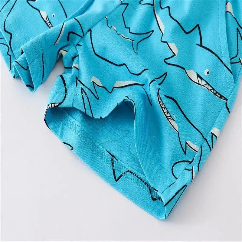 Cartoon Animals Print Kids Shorts