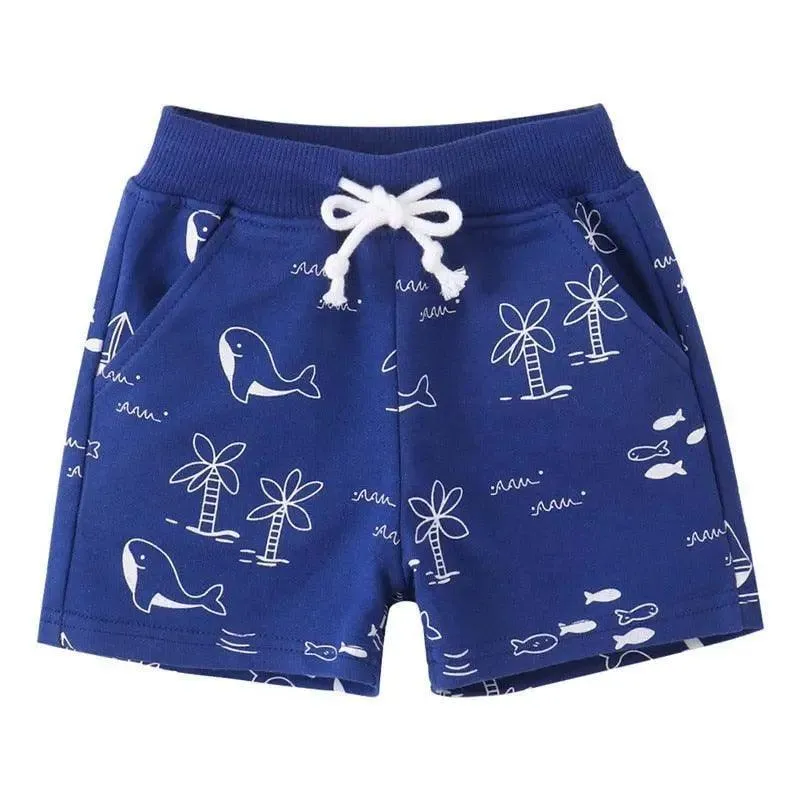 Cartoon Animals Print Kids Shorts