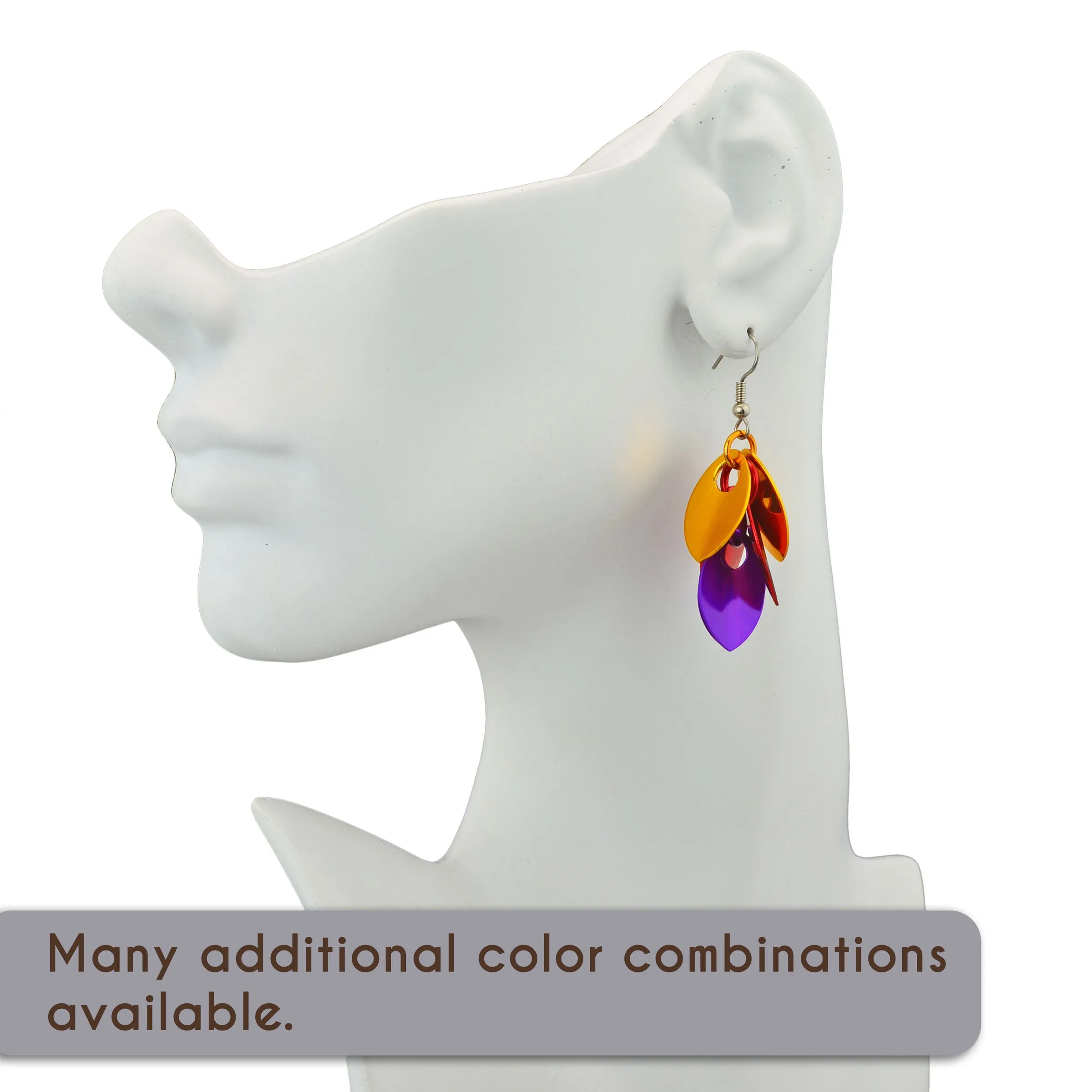 Cascading Leaves Short Earrings - Golden Browns