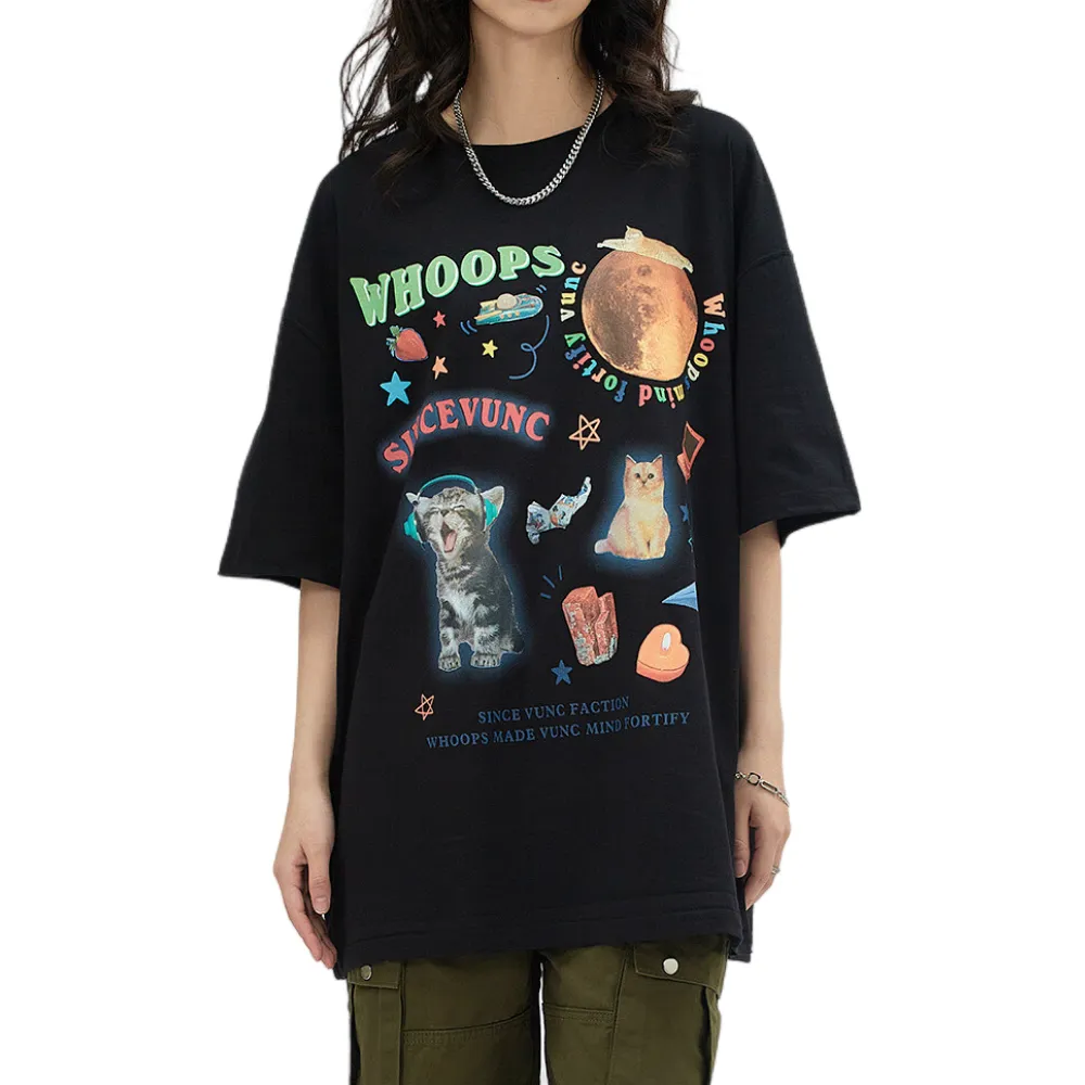 Cat Fun Print T-shirt