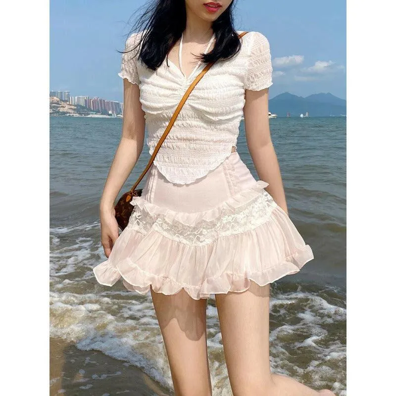 Chic Chiffon Light Pink Skirt