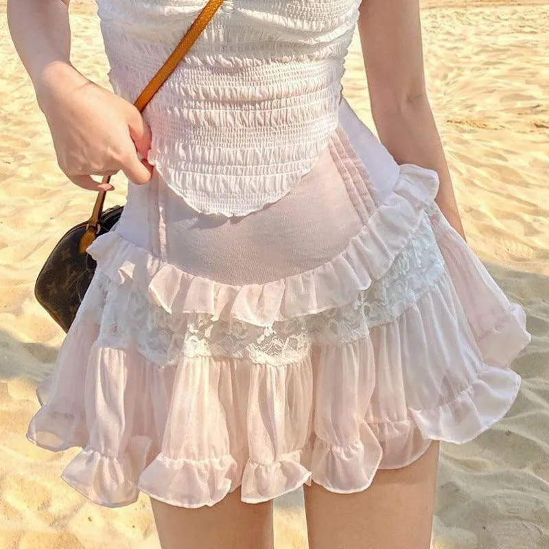Chic Chiffon Light Pink Skirt