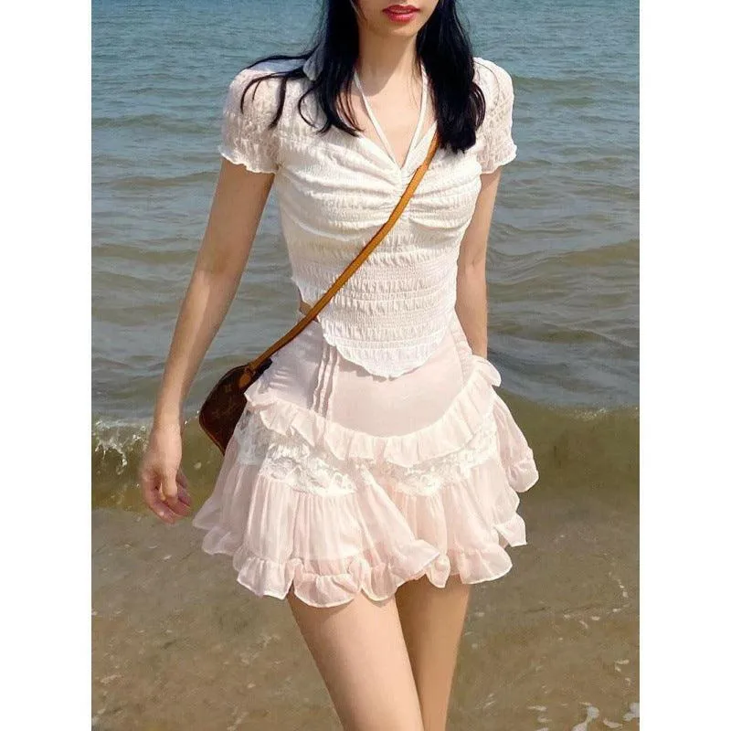 Chic Chiffon Light Pink Skirt