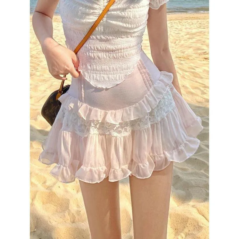 Chic Chiffon Light Pink Skirt