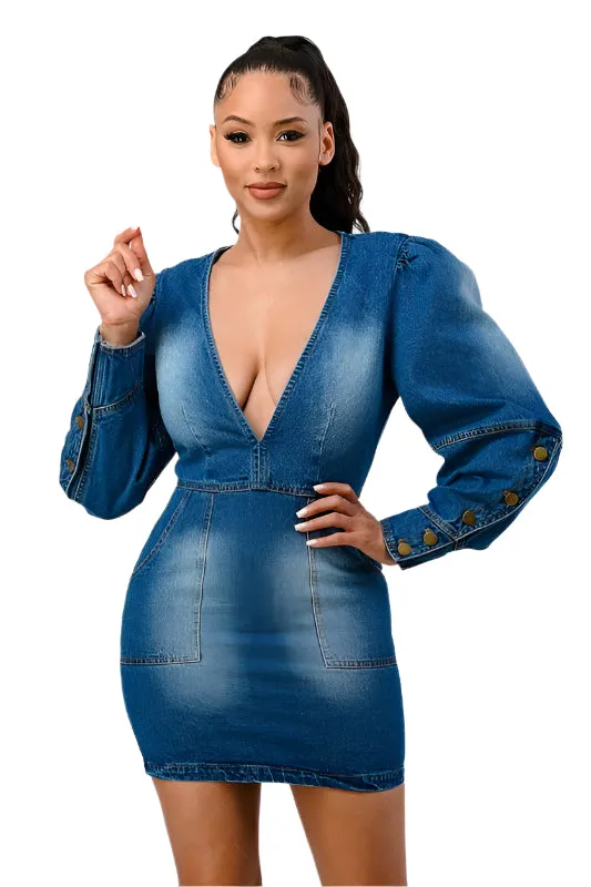 Chic Moment- Denim Mini Dress