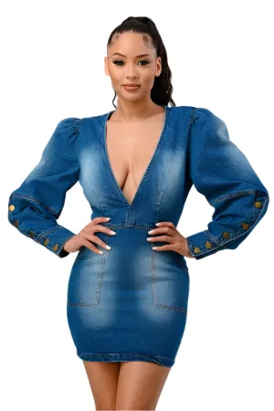 Chic Moment- Denim Mini Dress
