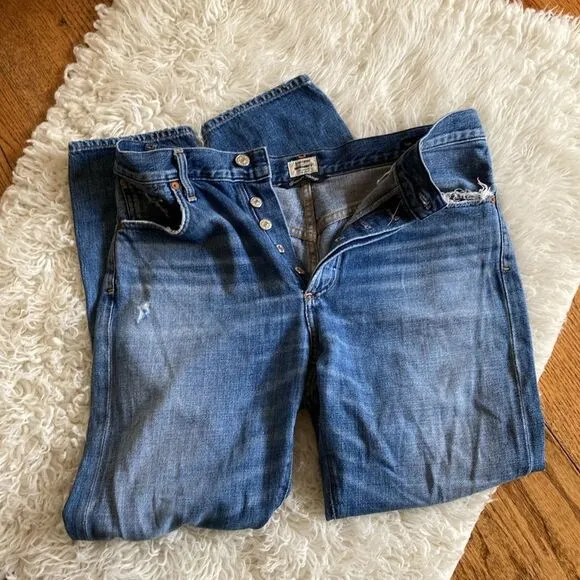 Citizens of Humanity Premium Vintage Liya High Rise Classic Fit Crop Jeans Sz 28