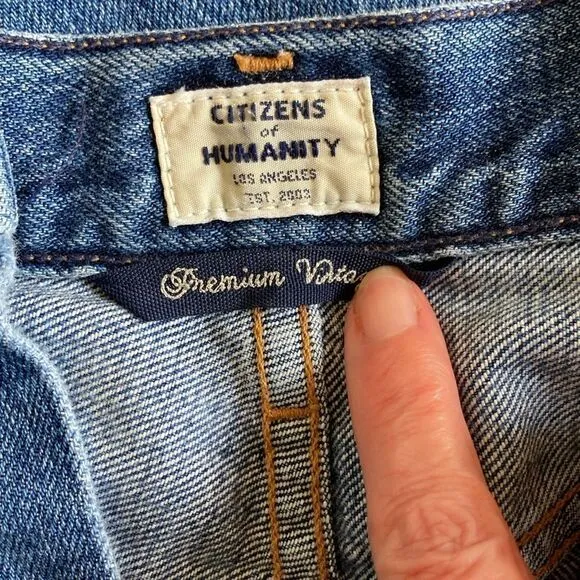 Citizens of Humanity Premium Vintage Liya High Rise Classic Fit Crop Jeans Sz 28