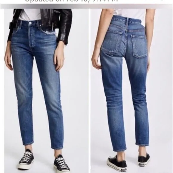 Citizens of Humanity Premium Vintage Liya High Rise Classic Fit Crop Jeans Sz 28
