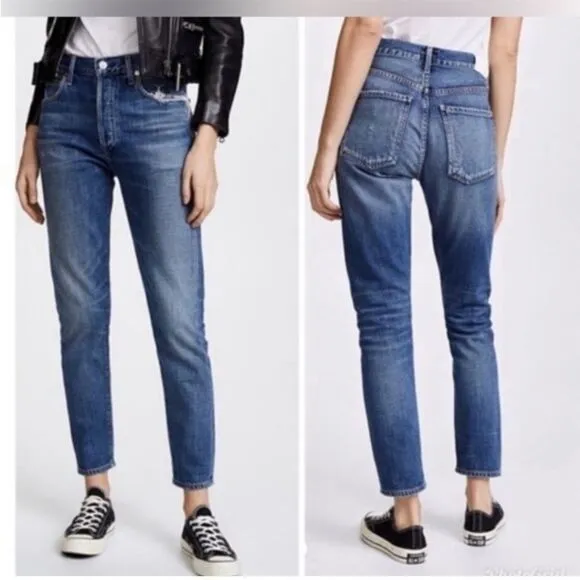 Citizens of Humanity Premium Vintage Liya High Rise Classic Fit Crop Jeans Sz 28