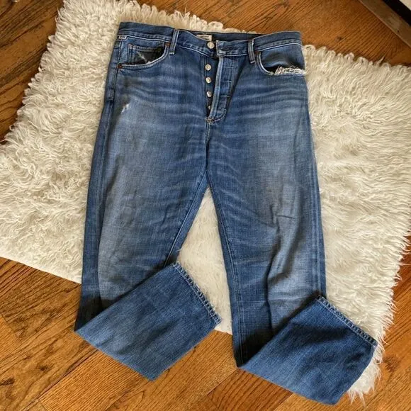 Citizens of Humanity Premium Vintage Liya High Rise Classic Fit Crop Jeans Sz 28