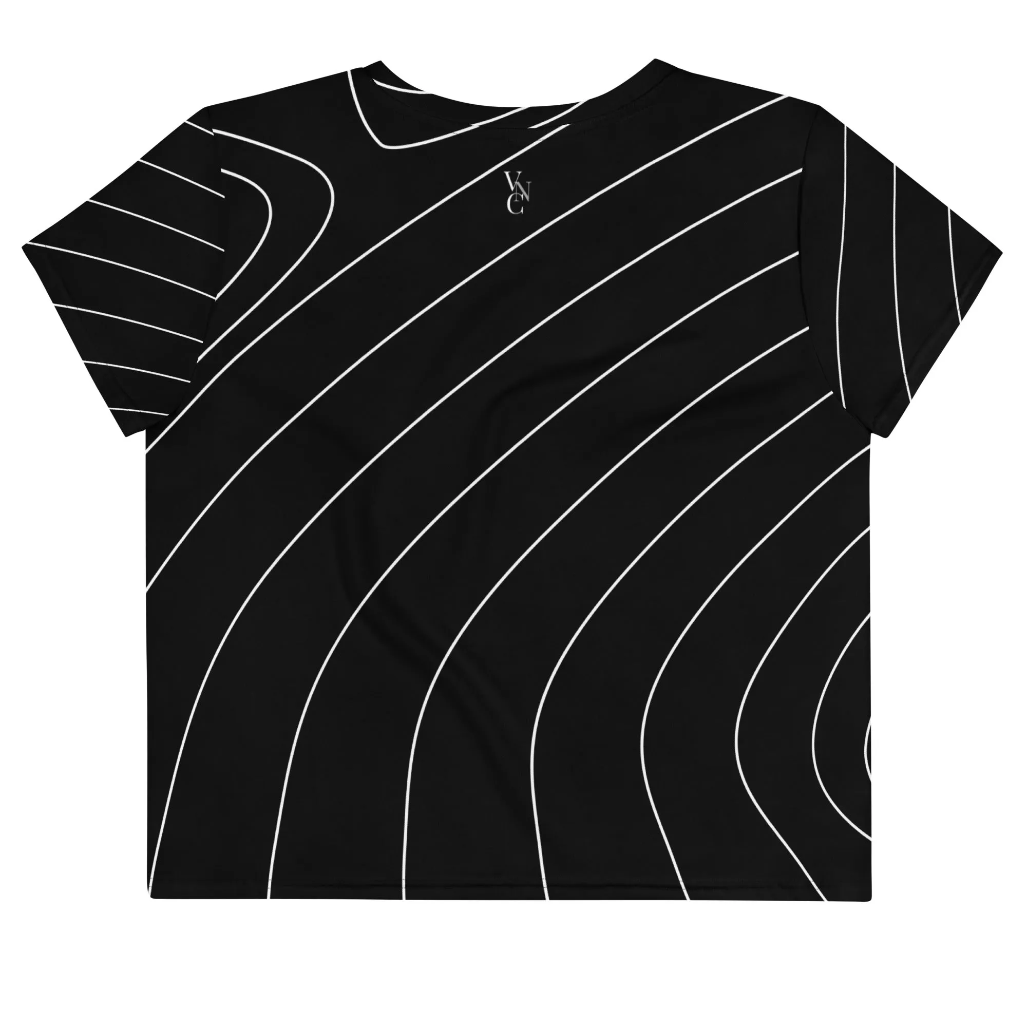 City Chic Crop Tee in Stylish Black with White Strips
