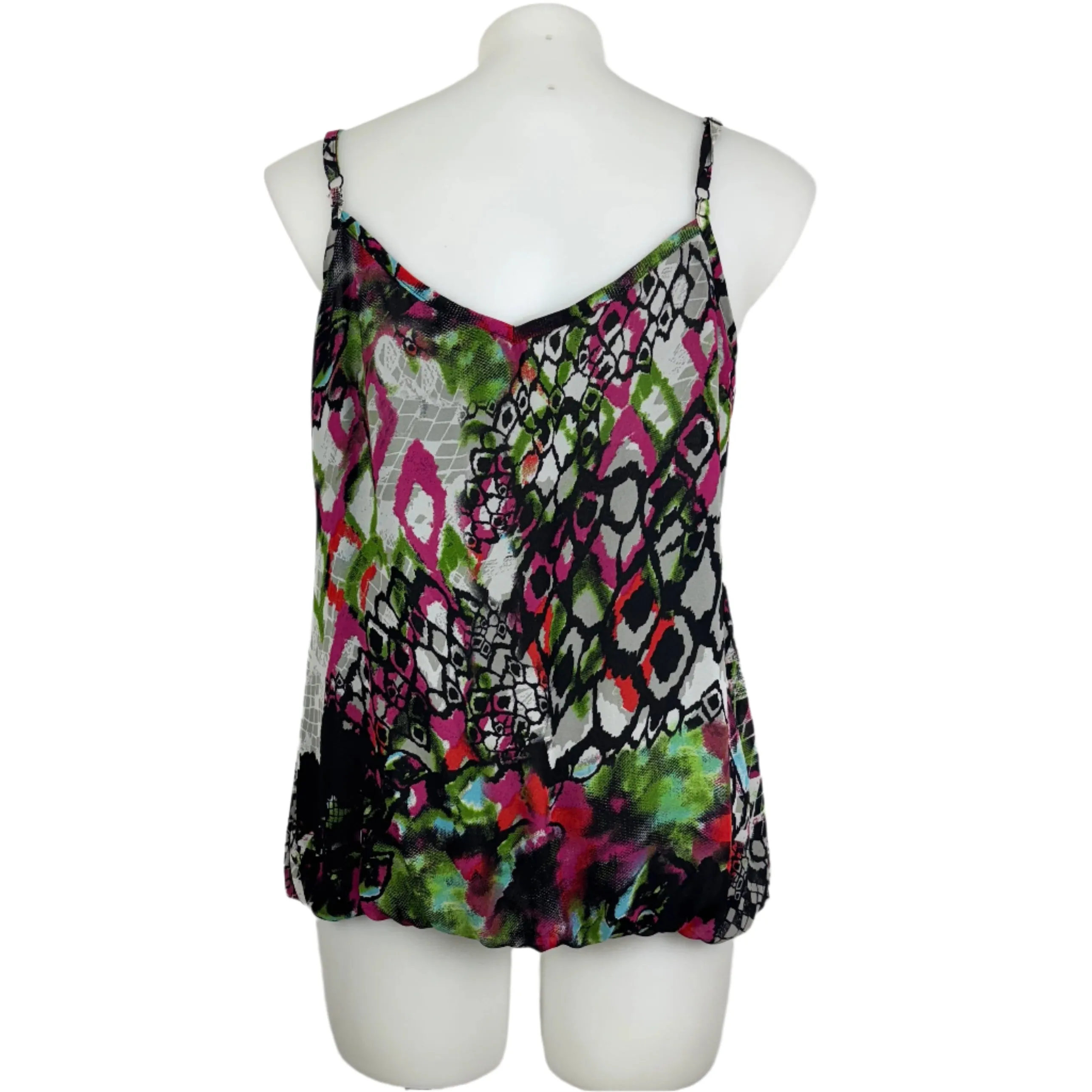 City Chic Ruffle Front Adjustable Spaghetti Strap Lined Top Size 18